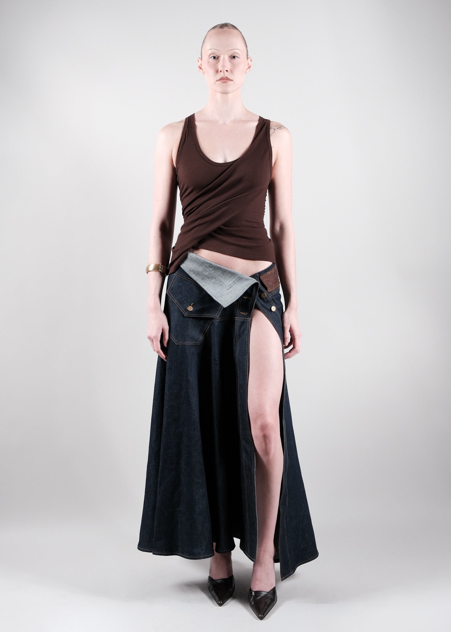 Kasem Denim Skirt in True Blue – Designer Denim | Kwame Adusei