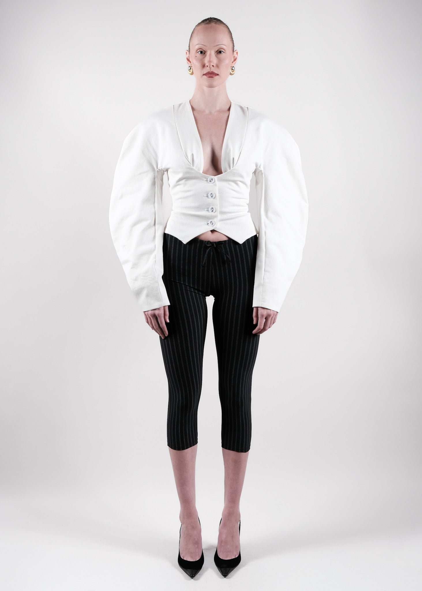 Kamrine Top in White – Designer Luxury Top | Kwame Adusei