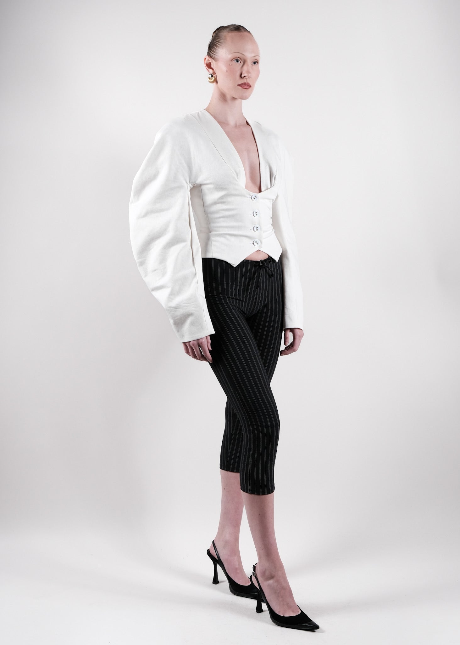 Kamrine Top in White – Designer Luxury Top | Kwame Adusei