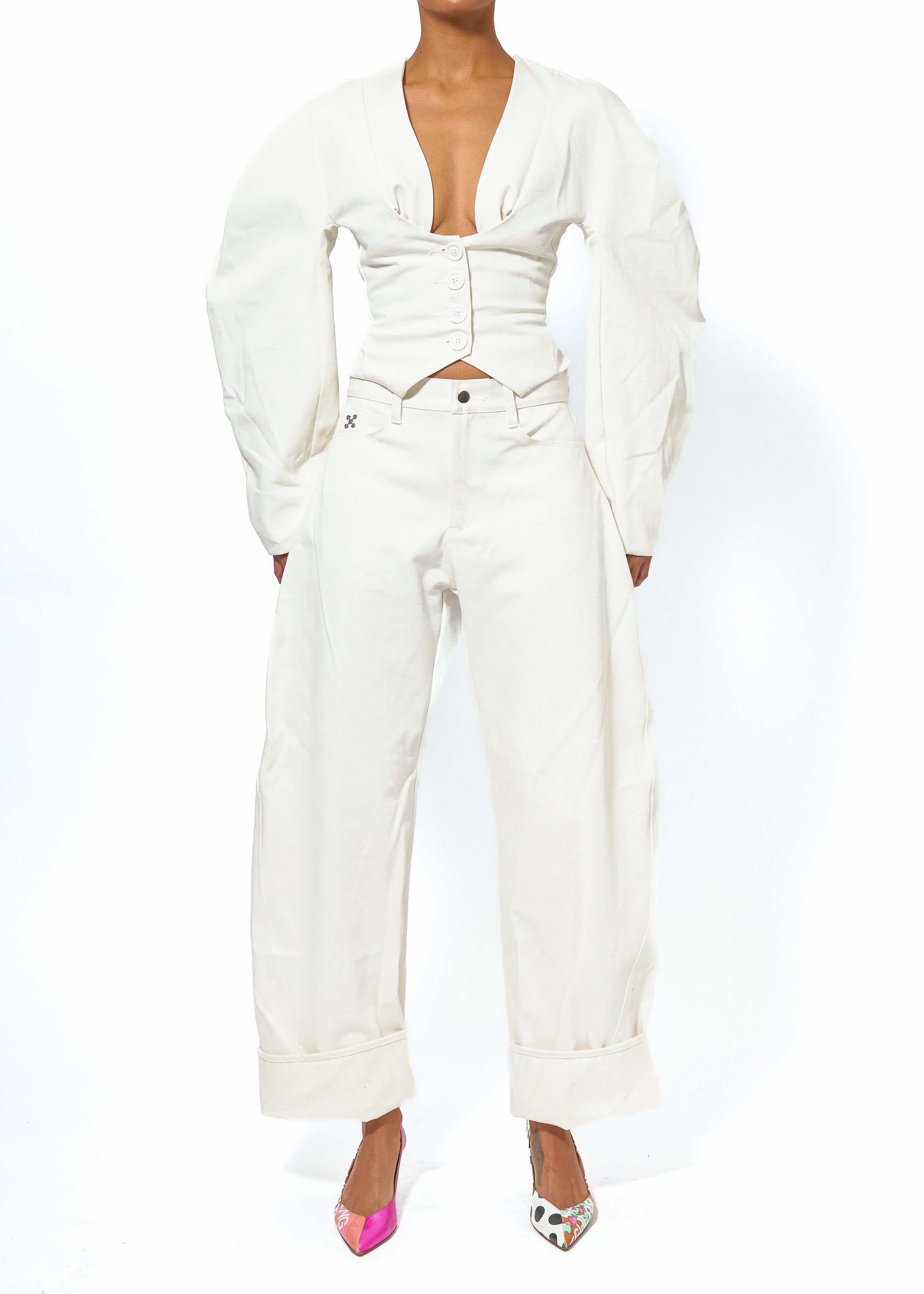 KADO CURVED DENIM PANTS – KwameAdusei