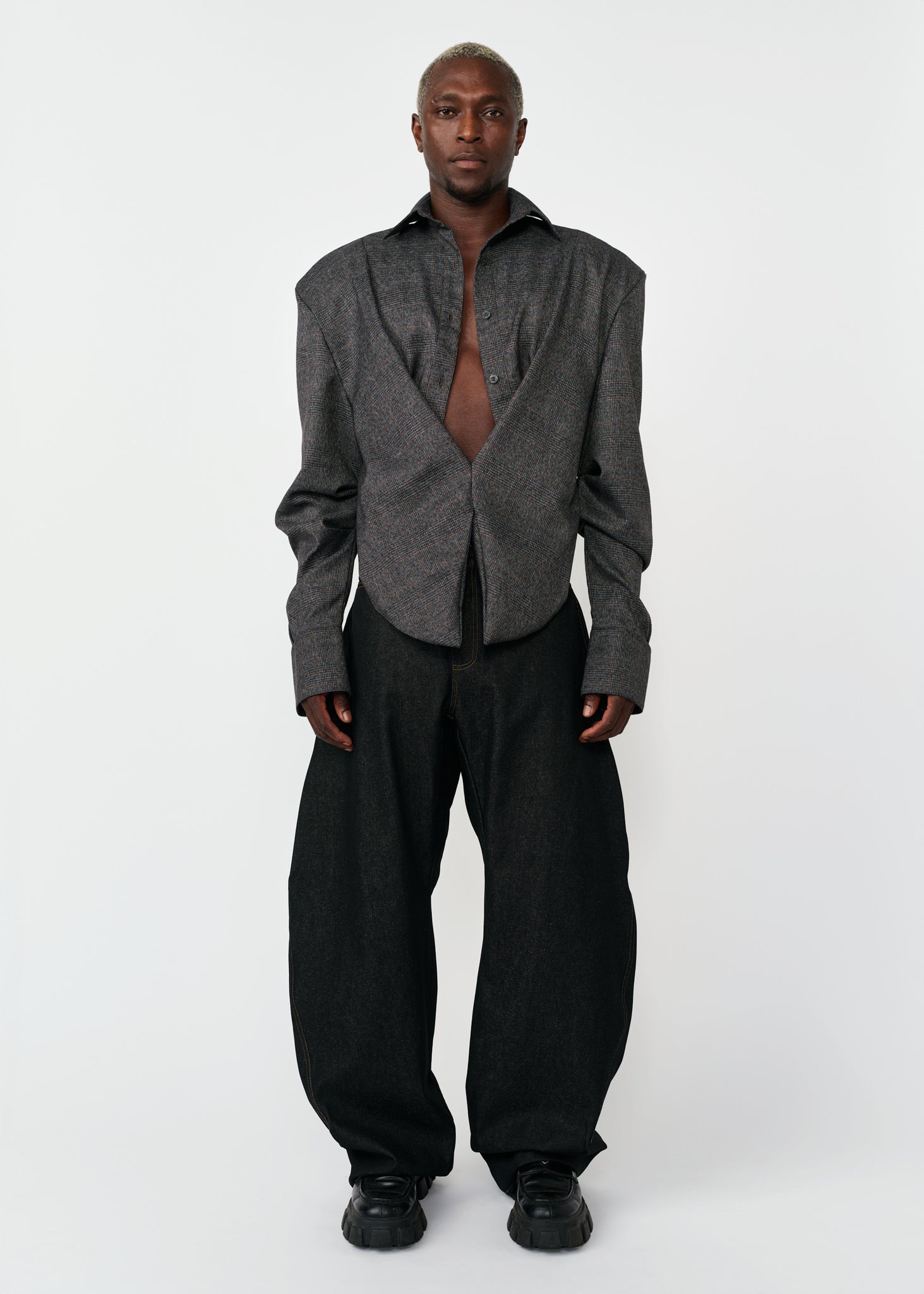 KADO CURVED DENIM PANTS