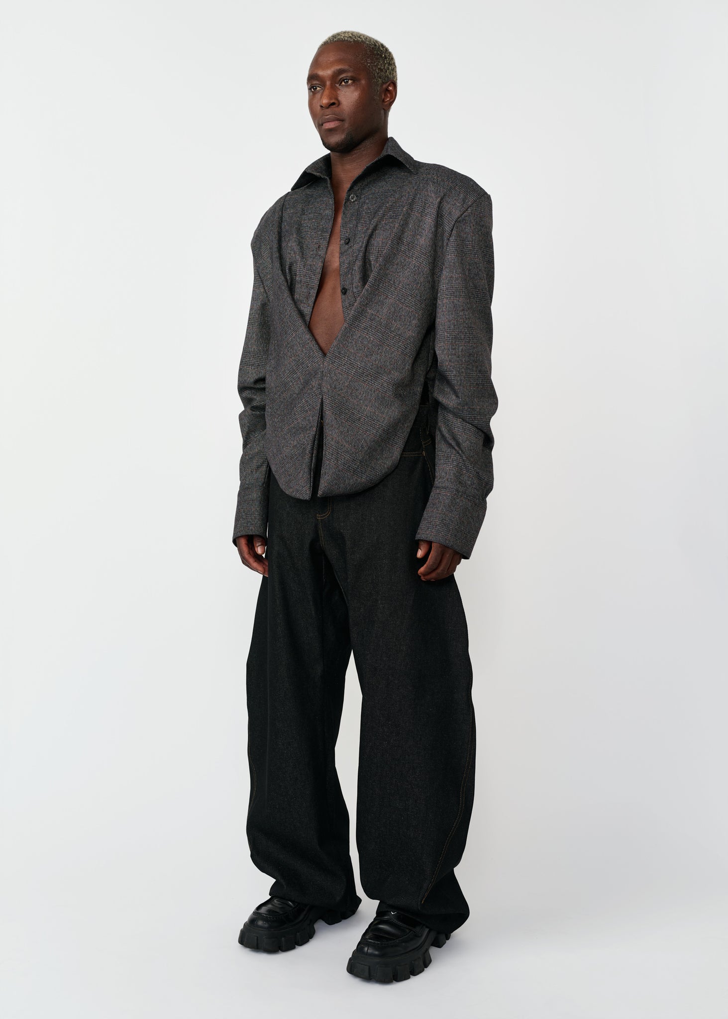 KADO CURVED DENIM PANTS