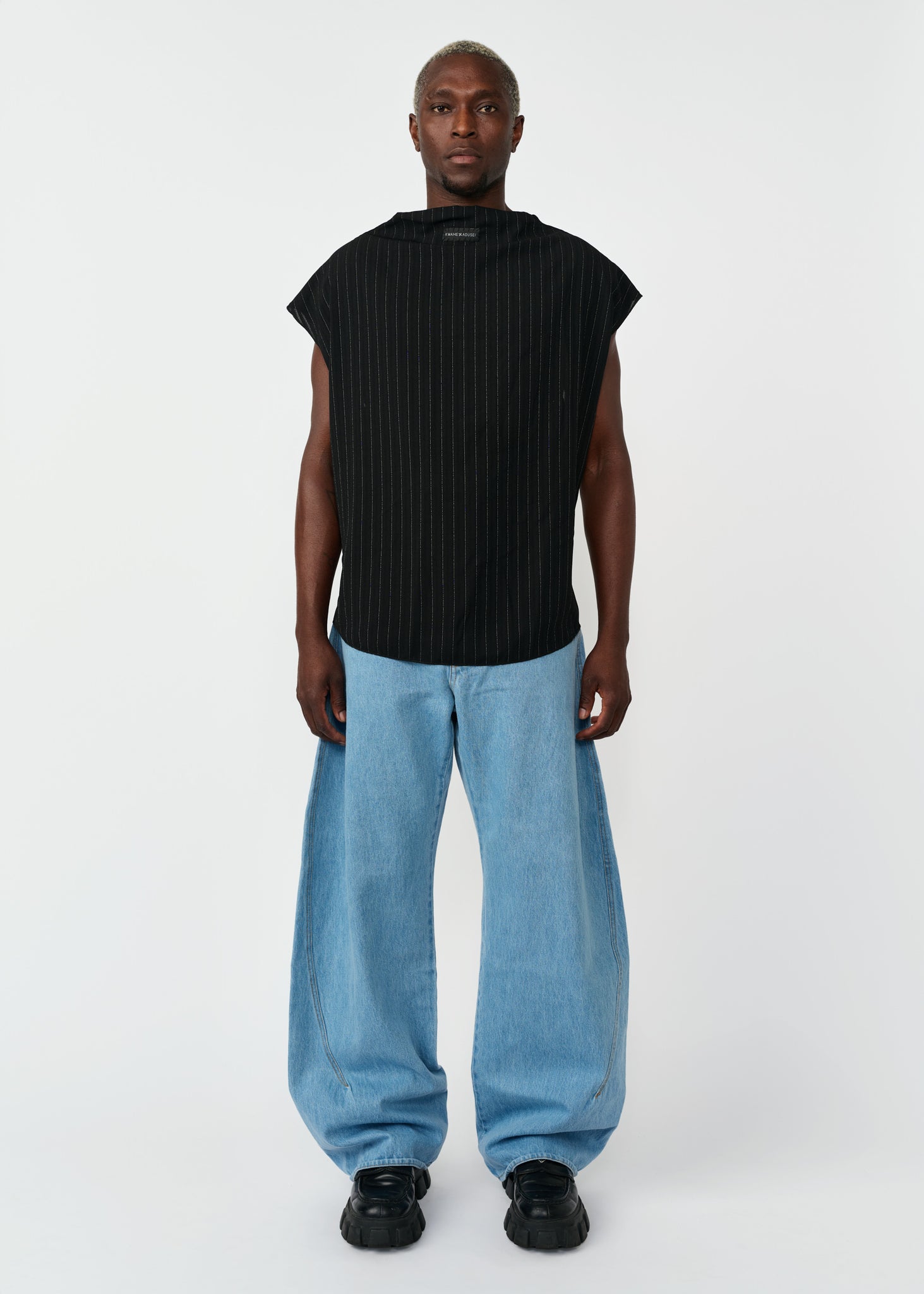 KADO CURVED DENIM PANTS